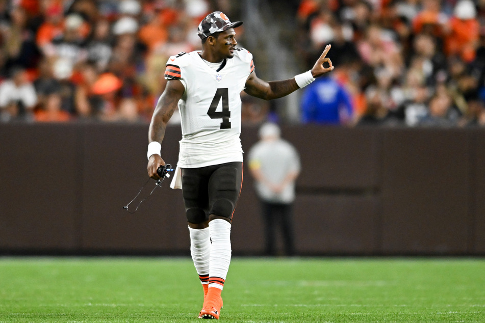 Deshaun Watson during the first half of a preseason game against the Chicago Bears at FirstEnergy Stadium on August 27.
