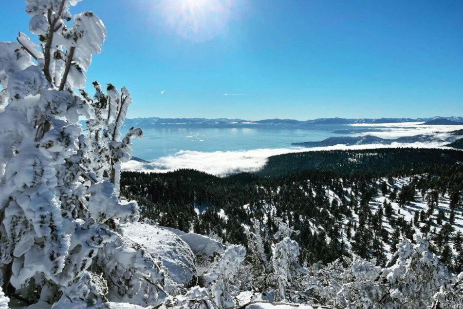So idyllisch ist es in Lake Tahoe nicht immer. Anwohner und Touristen hatten am Wochenende mit starken Schneestürmen zu kämpfen.