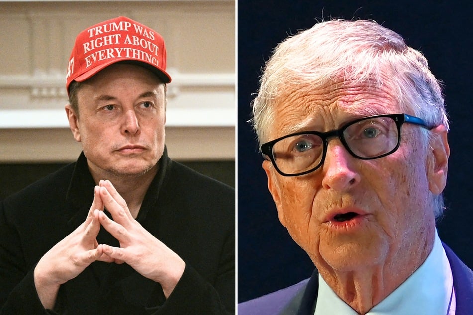 Bill Gates (r.) has slammed Elon Musk's work leading DOGE, arguing that the cuts he has ordered have been "killing the world's poorest children".