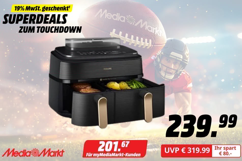 Philips-Heißluftfritteuse für 239,99 statt 319,99 Euro.