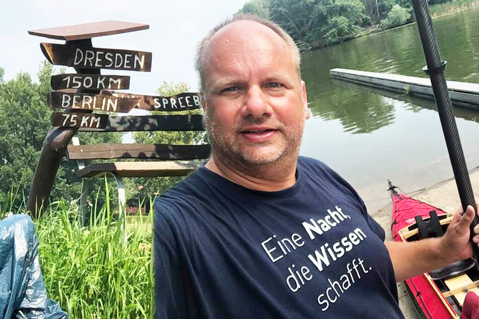OB Dirk Hilbert (48, FDP) fuhr 180 Kilometer mit seinem Paddelboot.