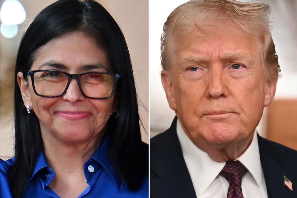 President Donald Trump (r.) held a call with Venezuela's interim president Delcy Rodriguez on Wednesday.