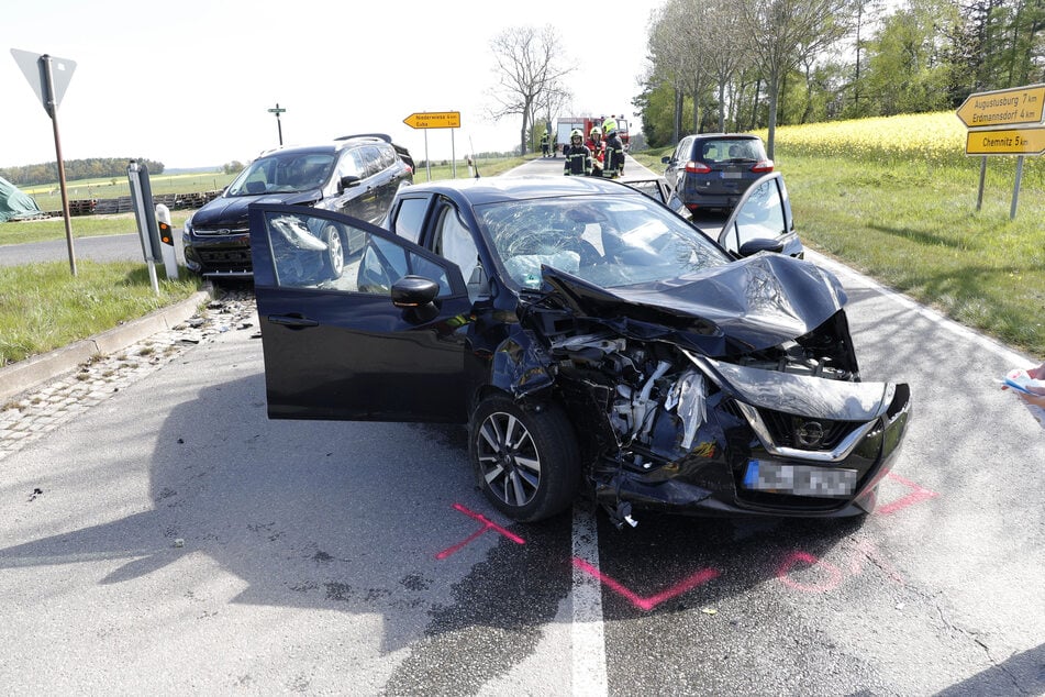 In Chemnitz-Euba gab es am Samstag einen heftigen Crash.