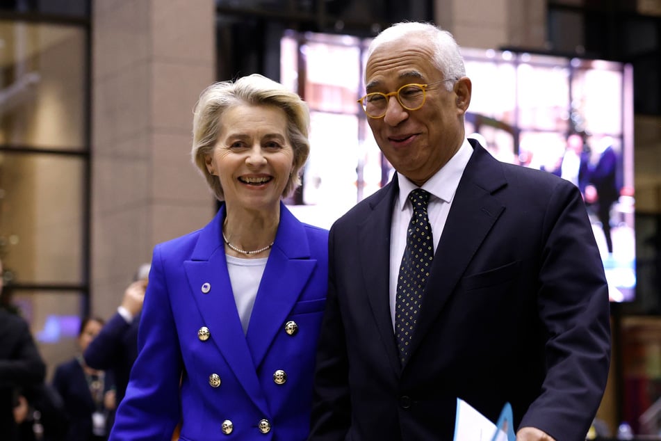 EU-Kommissionspräsidentin Ursula von der Leyen (66, CDU) und Ratspräsident António Costa (63).