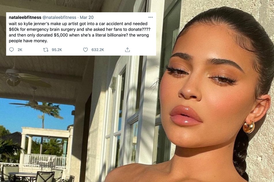 Kylie Jenner is under fire after setting up a GoFundMe page for her hospitalized makeup artist