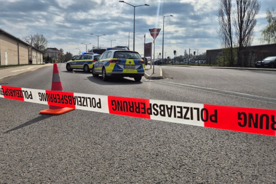 Großeinsatz der Polizei am Freiberger Bahnhof.