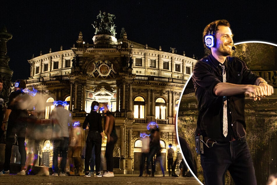 Dresden: Dresden im Party-Fieber: Tanzen mit Kopfhörern unter freiem Himmel