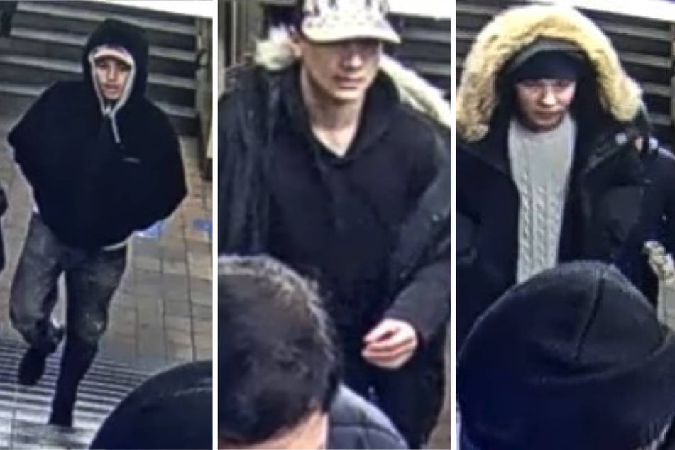 Mit diesen Fotos sucht die Polizei nach den drei mutmaßlichen Tätern.