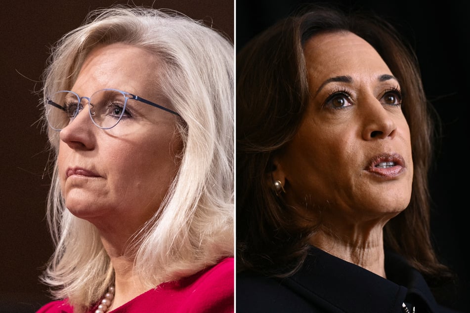 Democratic presidential candidate Kamala Harris (r.) will rally Thursday with Liz Cheney (l.), a staunch Republican opponent of Donald Trump.