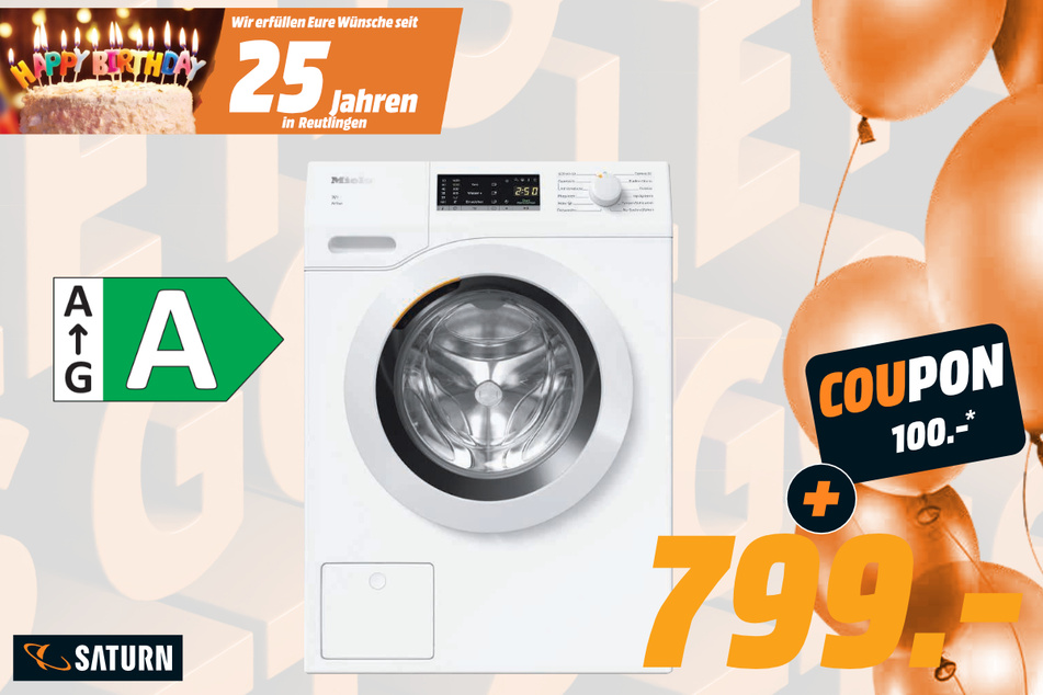 Miele-Waschmaschine für 799 Euro + 100-Euro-Coupon.