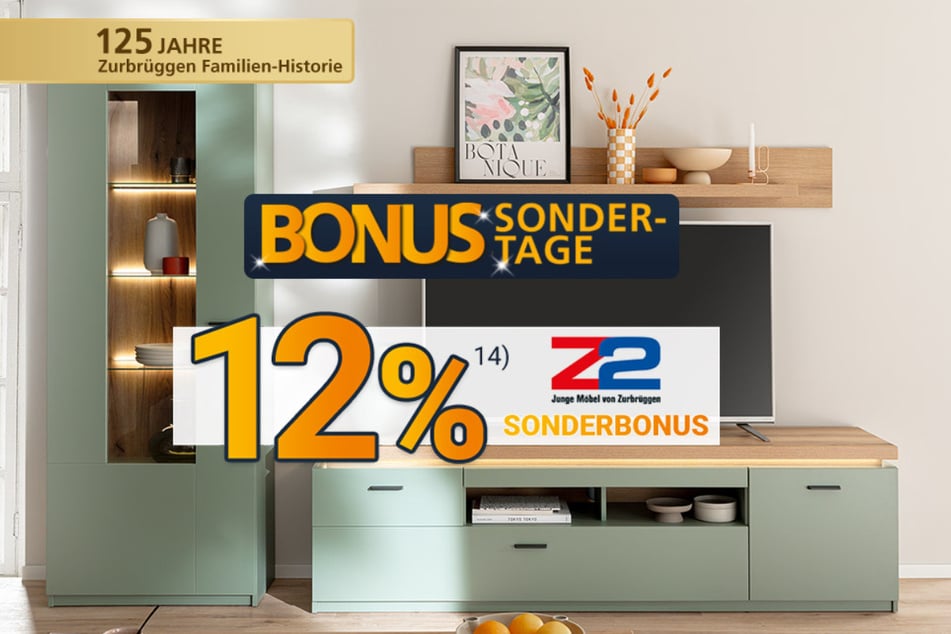 Bis 24. August gibt's zudem satte 12 Prozent auf nahezu alle Z2 – Junge Möbel von Zurbrüggen.¹⁴