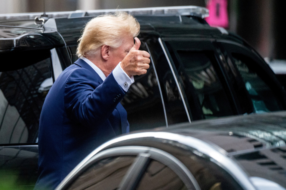 Former president Donald Trump departs Trump Tower for a deposition two days after FBI agents raided his Mar-a-Lago Palm Beach home.