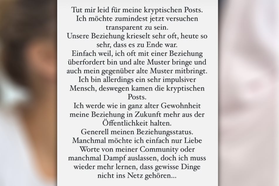 Eineinhalb Monate später folgte nun das Aus der Beziehung.