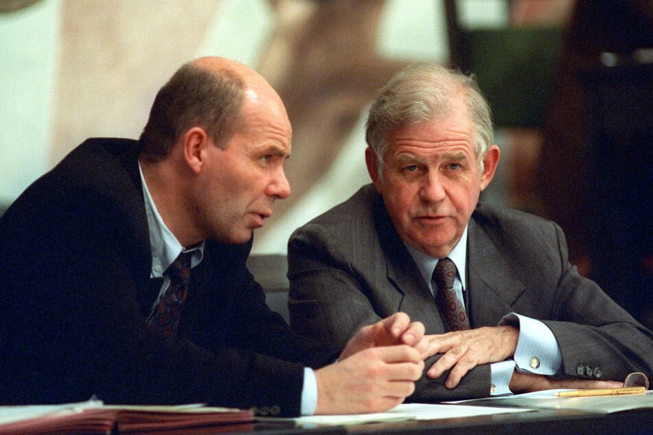 Kurt Biedenkopf (†91, r.) holte Eggert 1991 in sein Kabinett.