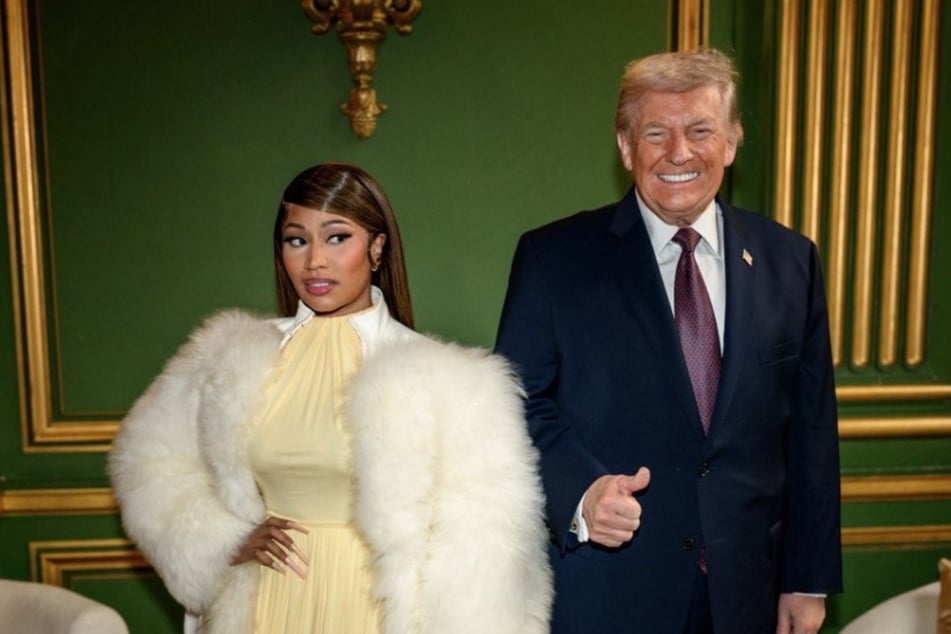 Nicki Minaj pulled up to President Donald Trump's (r.) Accounts Summit and later showed off her new immigration "gold card" on X.
