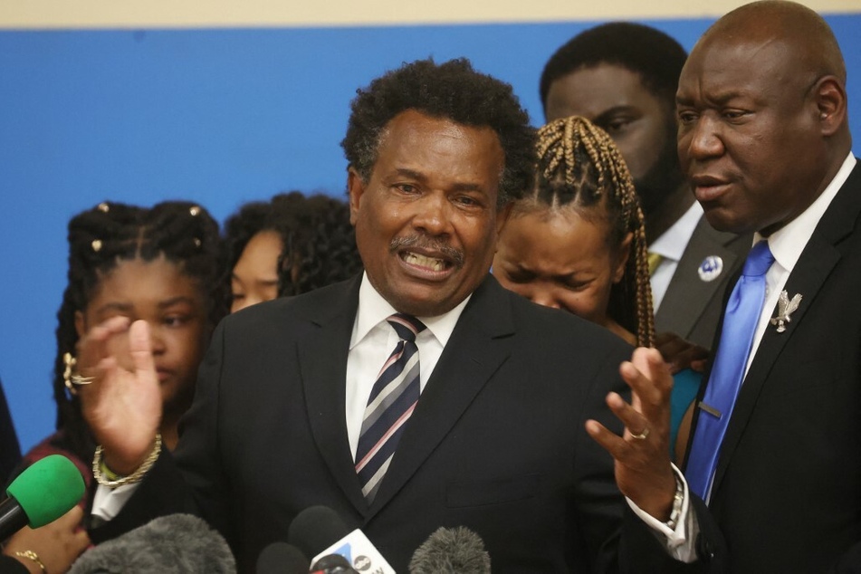 Garnell Whitfield Jr. speaks at a press conference in the wake of the Buffalo supermarket shooting.