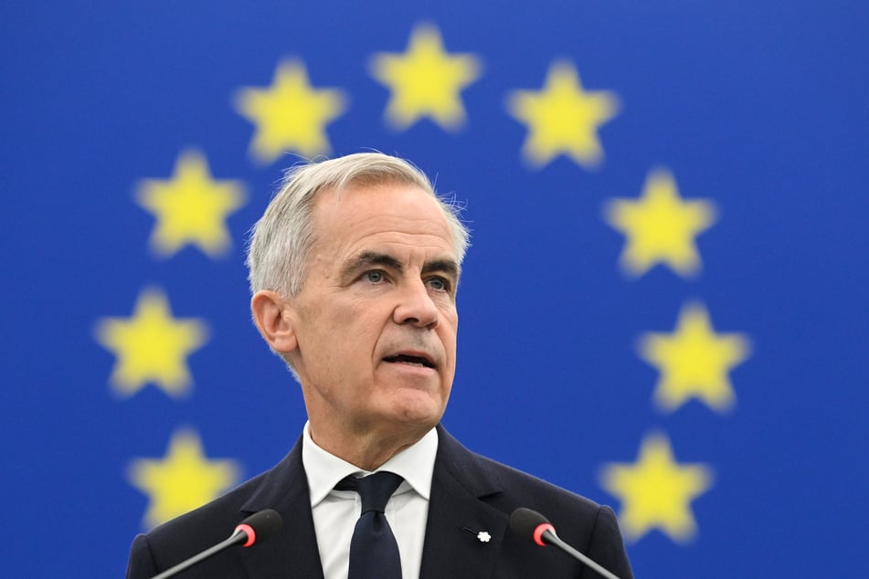 Kanadas Premierminister Mark Carney (61) sprach am Donnerstag im EU-Parlament.