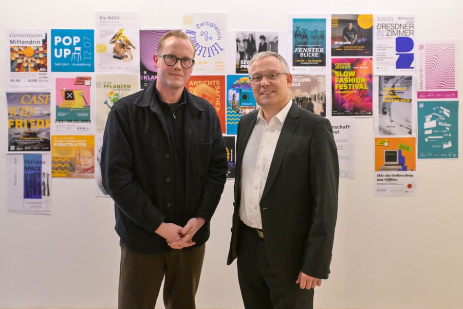 Projektmitarbeiter Lorenz Köhler (r.) und Wirtschaftsbürgermeister Jan Pratzka (52, CDU) sind zum Abschluss des Projektes sichtlich zufrieden.