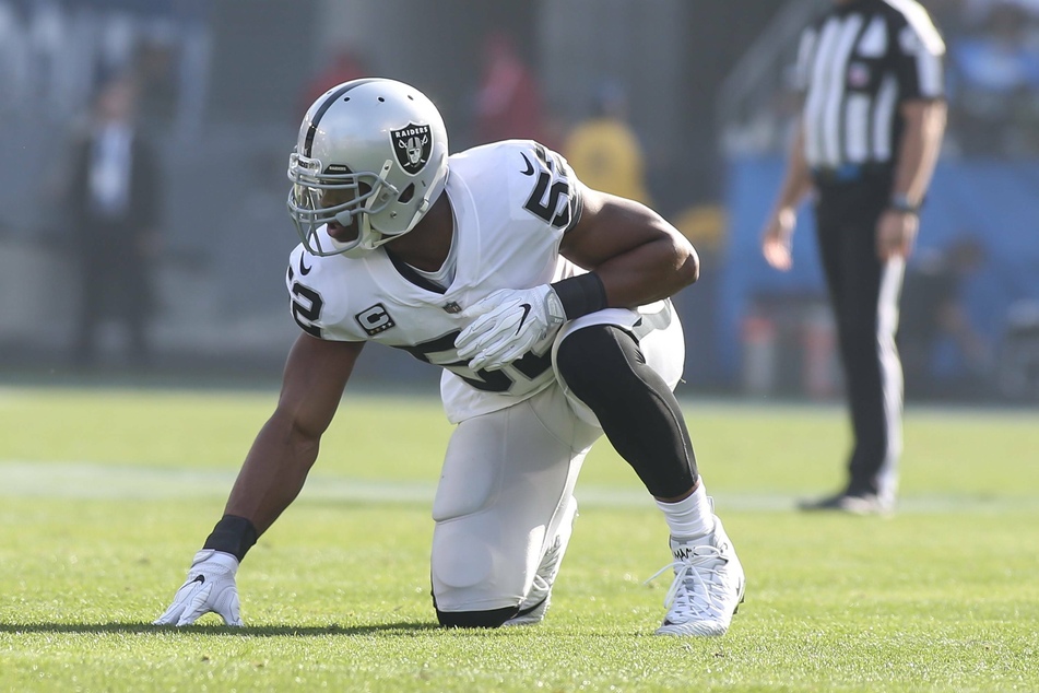 Defensive end Khalil Mack started his NFL career in California, after being drafted by the Raiders in 2014.