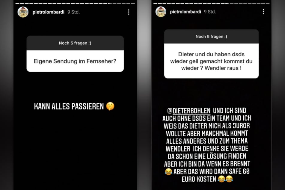 Pietro Lombardi (28) beantwortet die Fragen seiner Fans in einer Instagram-Story. (Fotomontage)