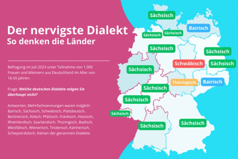 Ergebnis der Preply-Umfrage "Welche deutschen Dialekte mögen Sie überhaupt nicht?" vom Juli dieses Jahres.