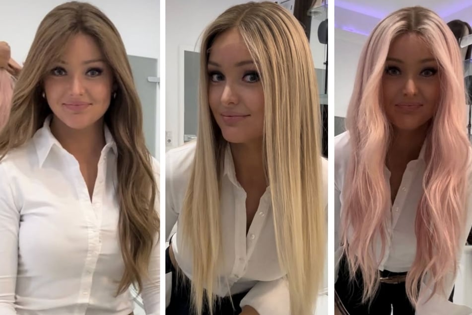 Patrice Aminati (30) hat im Perückenstudio mehrere Perücken ausprobiert.
