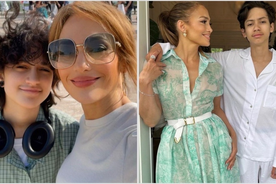 Jennifer Lopez dropped rare pics of her twins Max and Emme on Instagram.