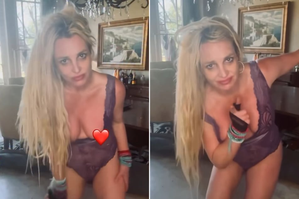 Britney Spears again flaunted her dance moves in a risqué video shared to her Instagram.