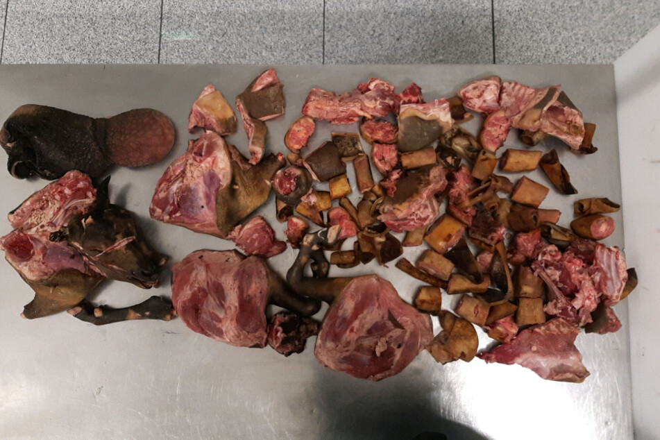 Insgesamt fanden die Zöllner 16 Kilogramm Fleisch. Das Mitbringsel wurde vernichtet.