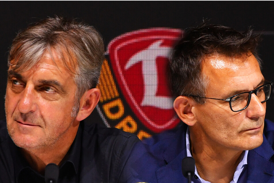 Sie waren sich nicht immer grün und sollen intern um die Macht gerangelt haben. Jetzt sind beide weg - Ralf Minge (l.) musste zum 30. Juni gehen, zweieinhalb Monate später war auch für Michael Born unfreiwillig bei Dynamo Schluss.
