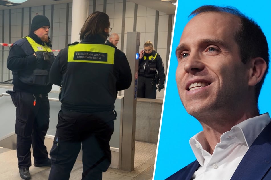 Hamburgs CDU-Landeschef Dennis Thering (41,r) fordert nach dem gewaltsamen Tod am U-Bahnhof Wandsbek das Abschieben straffälliger Ausländer.