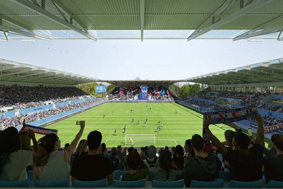 In dem Neubau des Holstein-Stadions haben 22.087 Zuschauer Platz.