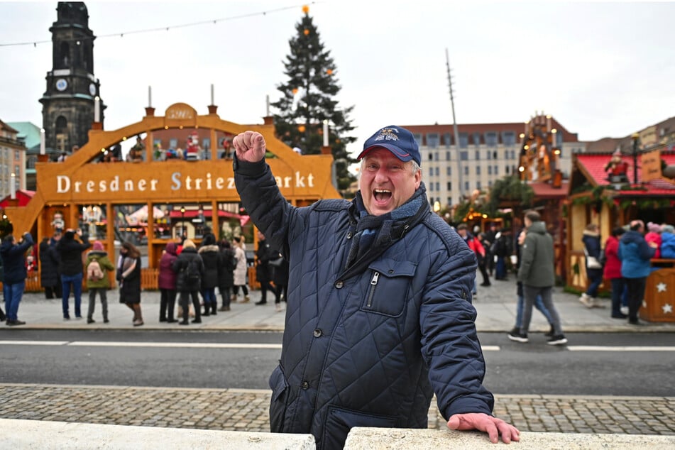 Händler-Vertreter Heiko Meyer (61) zieht eine erste Striezelmarkt-Bilanz.