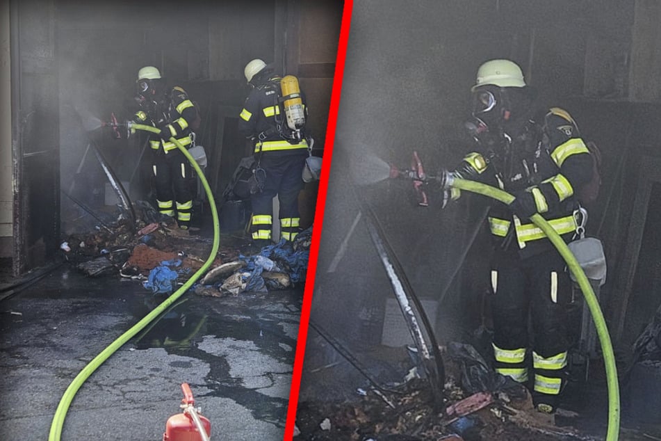 München: Dichter Rauch aus Garage im Harthof: Münchner Feuerwehr rückt an