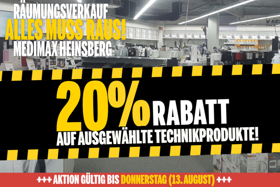 Wegen Schließung bekommt Ihr in Heinsberg jetzt 20 % Nachlass auf ausgewählte Produkte!