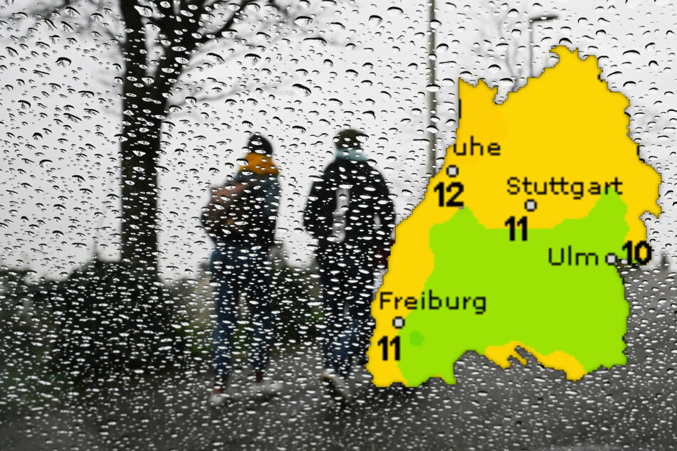 Vor allem im Süden sowie Osten von Baden-Württemberg lässt der Regen am Montag nicht nach.
