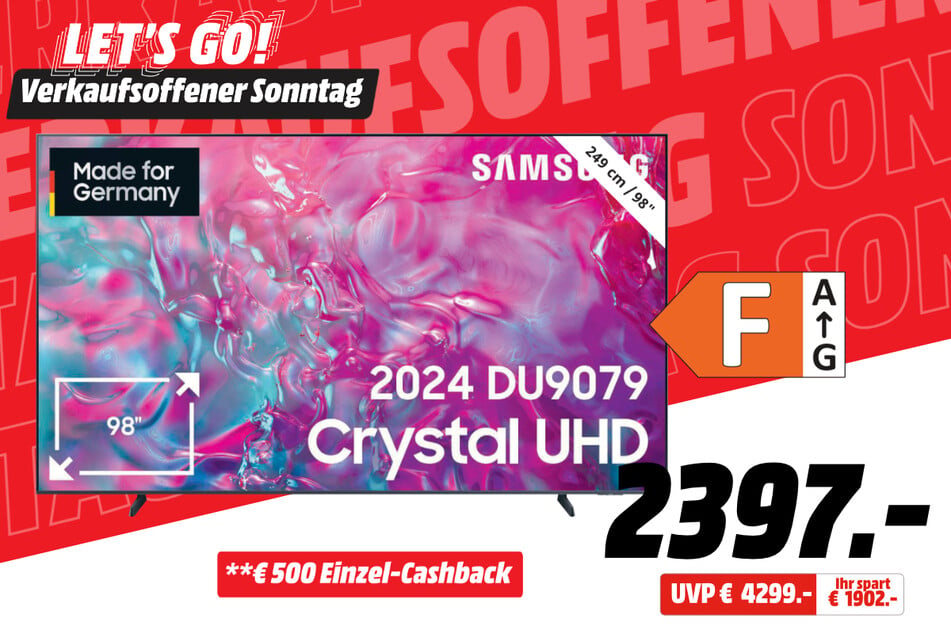 98-Zoll Samsung-Fernseher für 2.397 statt 4.299 Euro.