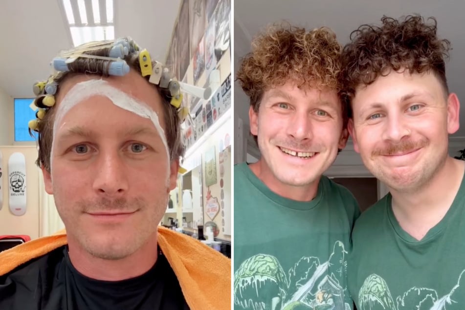 Mit einer neuen Frisur sehen Malte Zierden (32, l.) und seine Begleitung aus wie Doppelgänger und machen sich auf Instagram einen Spaß daraus.