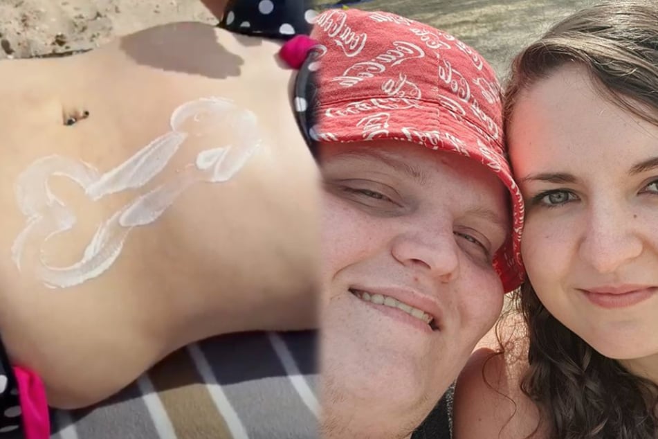 Exsl95 (25) markierte mit Sonnencreme auf dem Bauch seiner Freundin Joyce ganz eindeutig "sein Revier". (Fotomontage)