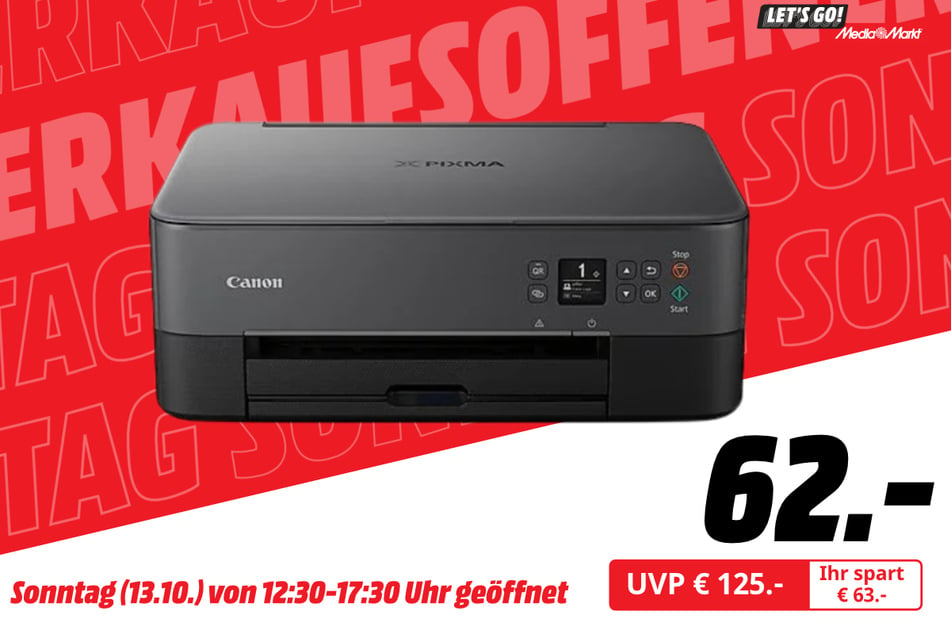 Canon-Drucker für 62 statt 125 Euro.