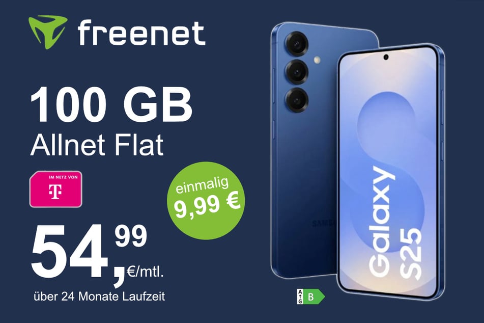 Das Samsung Galaxy S25 (128 GB) inkl. 100 GB Datenvolumen für nur 34,99 Euro im Monat.