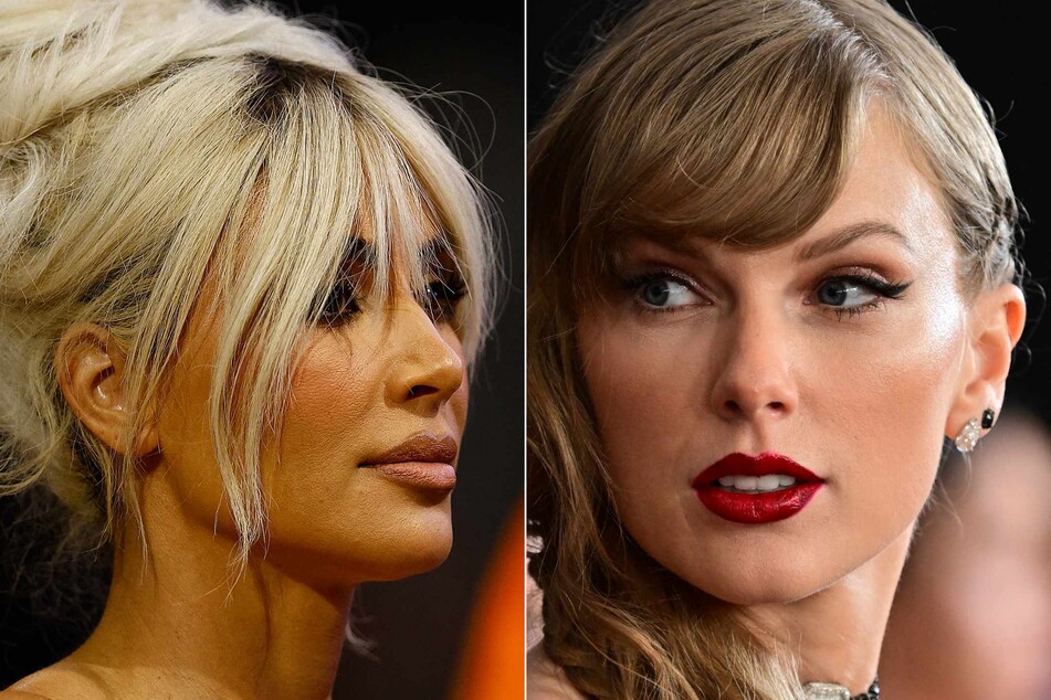 Taylor Swift (r.) appeared to take a not-so-subtle jab at Kim Kardashian during her Saturday Eras Tour show in London!