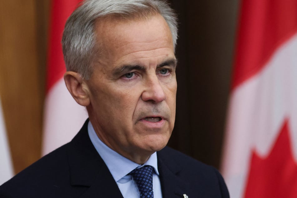 Canada's Prime Minister Mark Carney speaks at a press conference about recognizing Palestinian statehood, in Ottawa, Ontario, on July 30, 2025.
