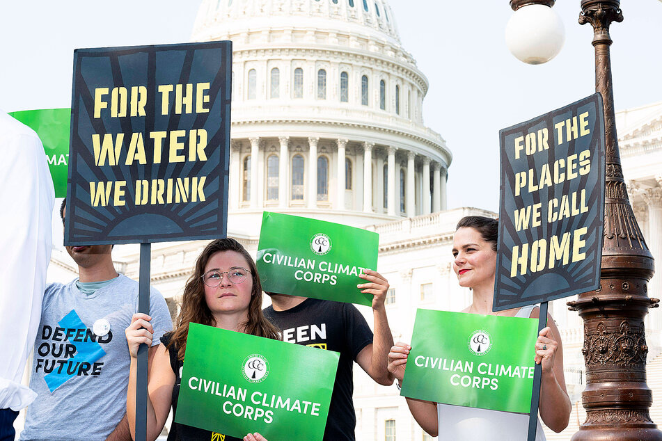 People in Washington DC supported the proposed Civilian Climate Corps bill in July.