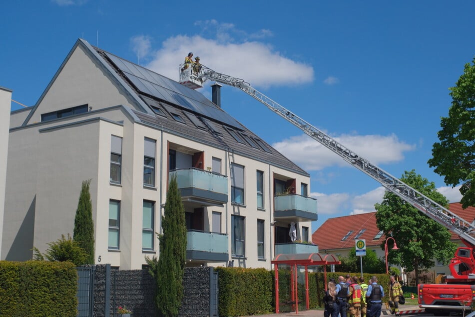 Einsatz in der Markkleeberger Eulenbergallee.