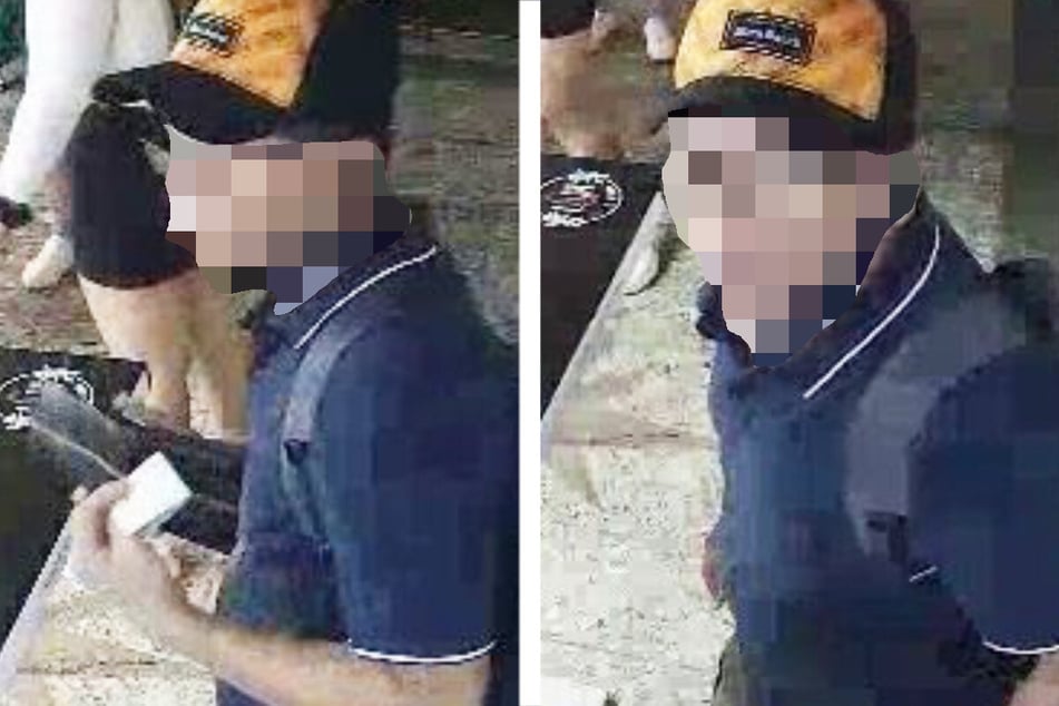 Die Polizei in Unterfranken veröffentlichte Bilder einer Überwachungskamera, um den mutmaßlichen Täter zu identifizieren.