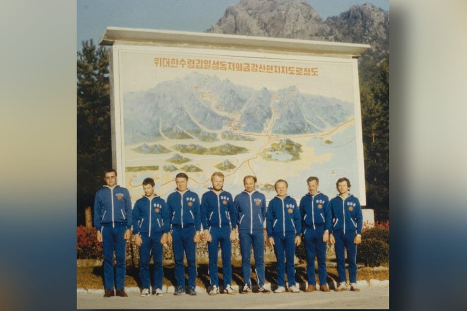 Mannschaftsfoto der sächsischen DWBO-Delegation im Kungansan-Gebirge, 1985.