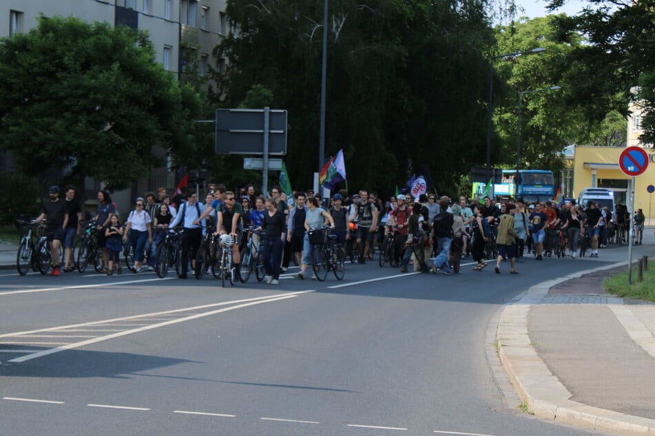 Der Protest zog die Steinstraße entlang.