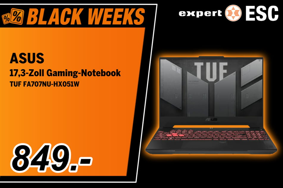 Das 17,3-Zoll ASUS Gaming-Notebook für 849 Euro.