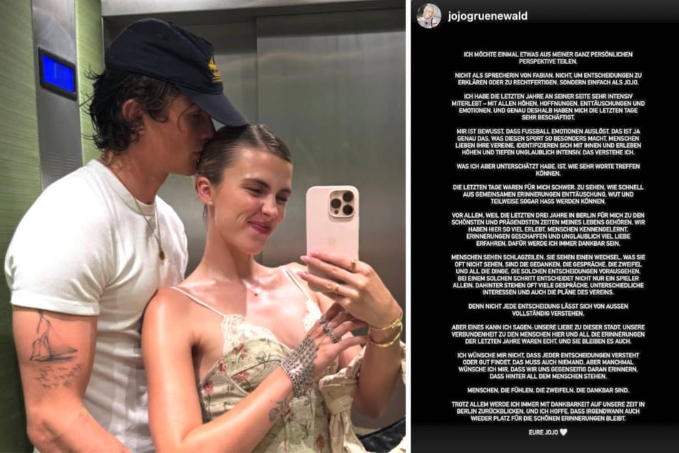 Johanna Grünewald hat ihren Fabian nach seinem Wechsel zum VfL Wolfsburg bei Instagram verteidigt.